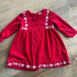 Hanna Andersson red velvet dress 12-18 months